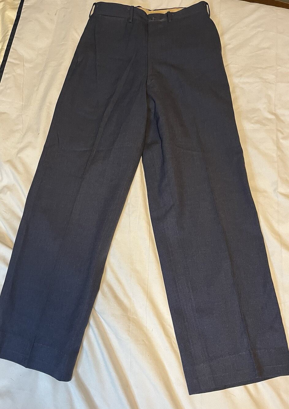 Vintage USAF 1950's Korean War Wool Trousers Pants 32 X 31 Serge Blue Military